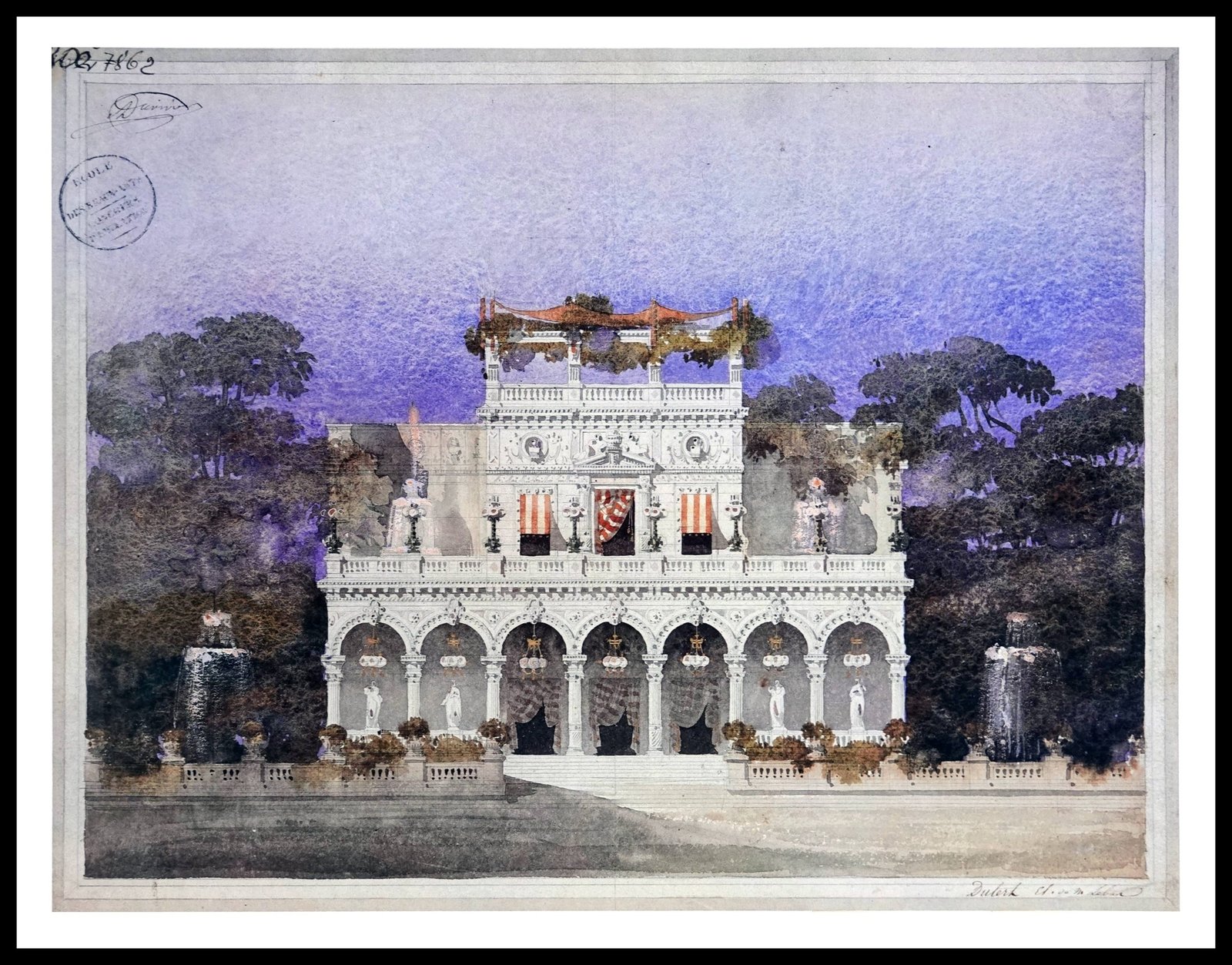 PTR AD01 Café in a fé in A Park (Antique Prints)